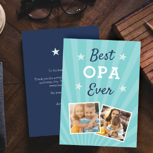 Tarjeta Best Opa Ever Father's Day Flat Photo