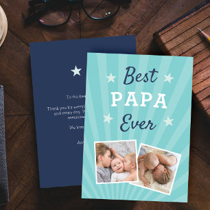 Tarjeta Best Papa Ever Father's Day Flat Photo