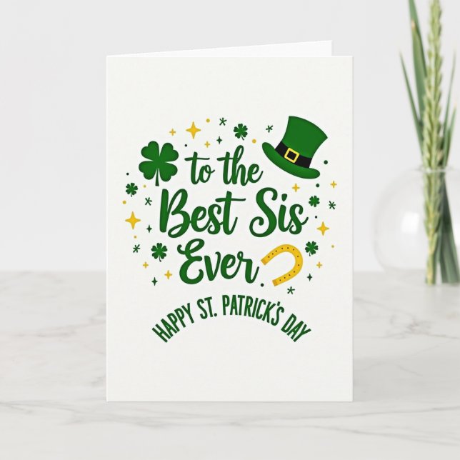 Tarjeta Best Sis St Patricks Day Card (Anverso)