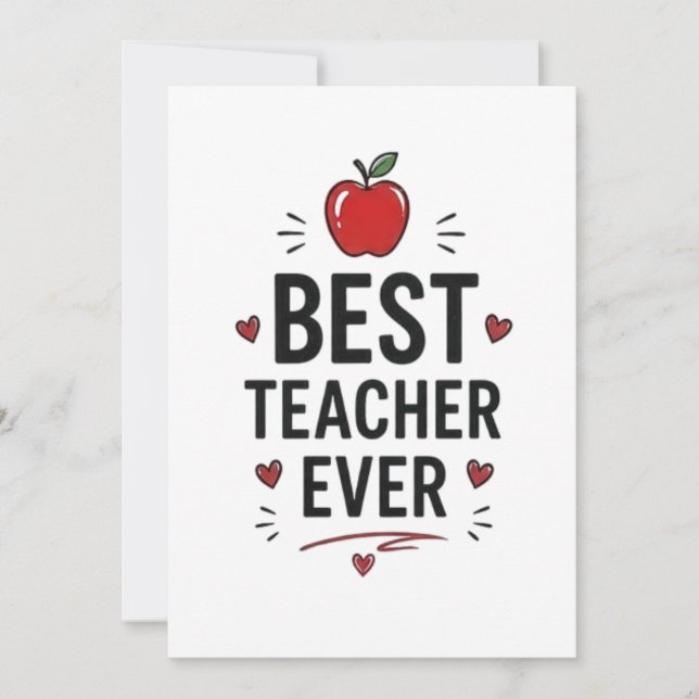 Tarjeta Best Teacher Ever  (Anverso)
