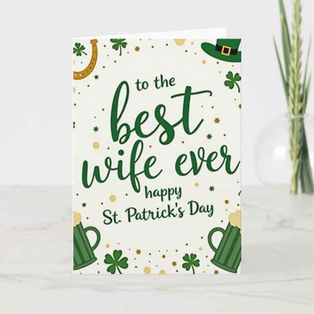 Tarjeta Best Wife Happy St Patricks Day Card (Anverso)