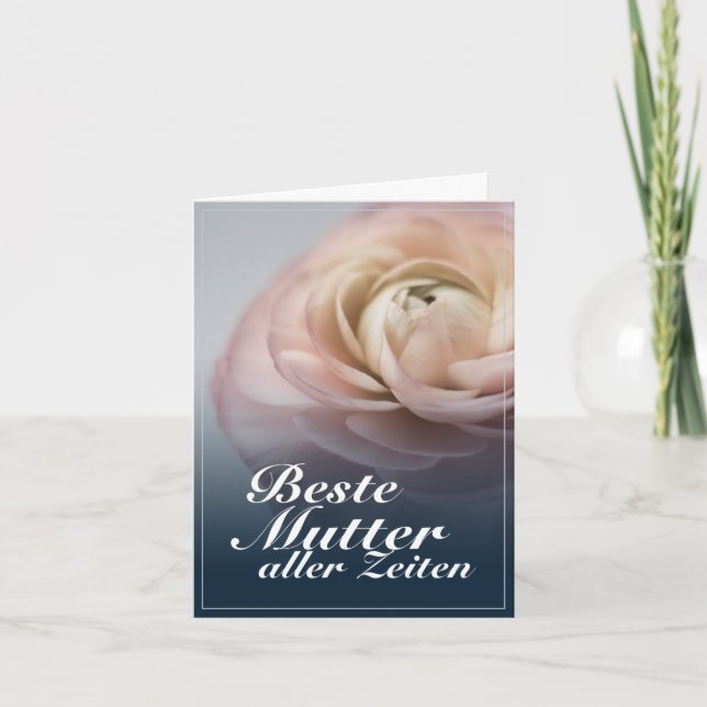 Tarjeta Beste Mutter aller Zeiten mit großer Rosa rosa (Anverso)