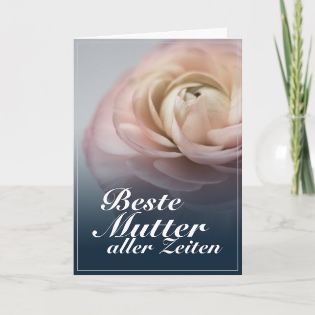Tarjeta Beste Mutter aller Zeiten mit großer Rosa rosa (Anverso)