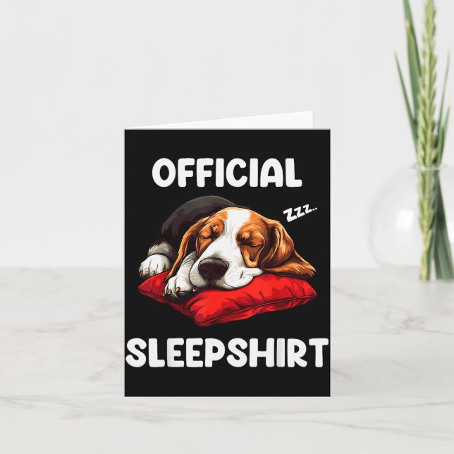 Tarjeta Bet Hound Sleepshirt Dog Lover Pajama Sleepwear Fo (Anverso)