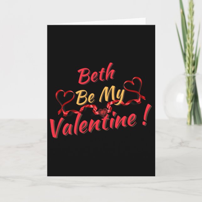 Tarjeta Beth sé mi valentín (Anverso)