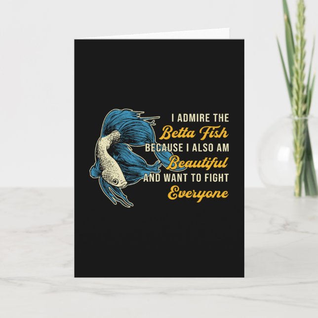 Tarjeta Betta Pescado Porque Aquarium Ama Luchar contra Pe (Anverso)