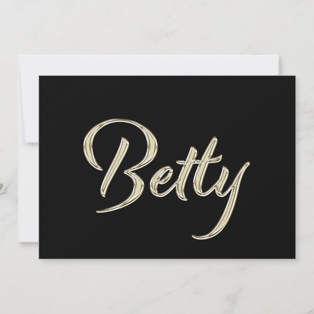 Tarjeta Betty white gold Handwriting Karte (Anverso)