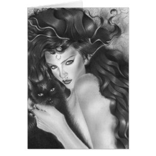 Tarjeta Bewitched del gatito