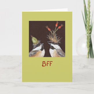 Tarjeta BFF con pollos