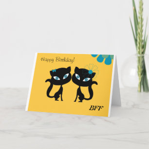 Tarjeta (BFF)¡Los mejores amigos para siempre, amo gatos!