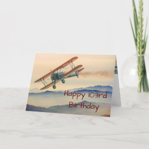 Tarjeta Bi-Avie de un modelo de cosecha 103 cumpleaños