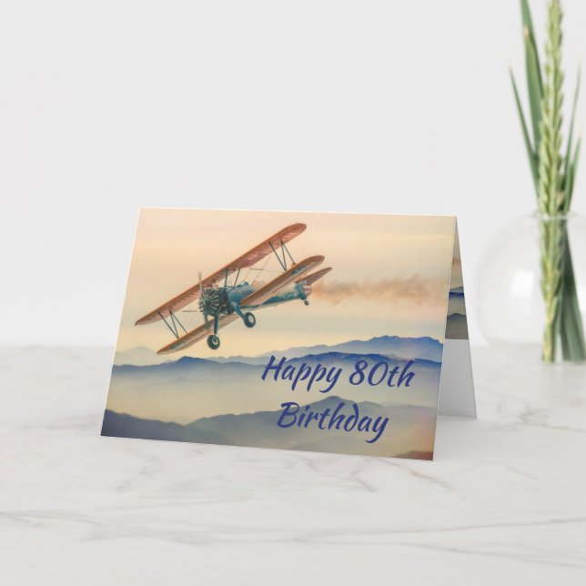 Tarjeta Bi-Avie divertido de un modelo de cosecha 80 cumpl (Anverso)