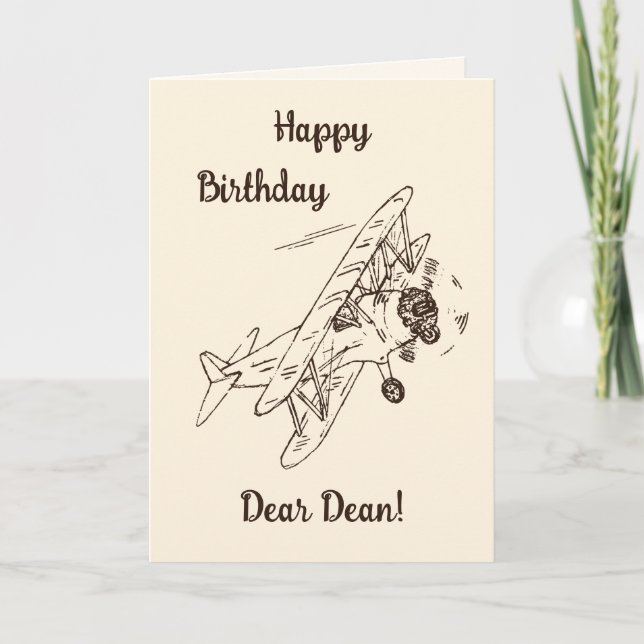 Tarjeta Bi-planos Art Deco - Cumpleaños feliz + nombre. (Anverso)