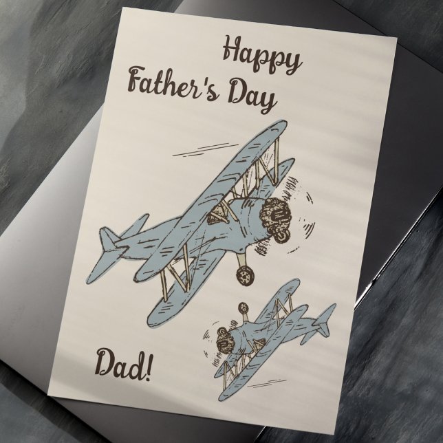 Tarjeta Bi-planos Art Deco - Día del Padre azul! (Subido por el creador)