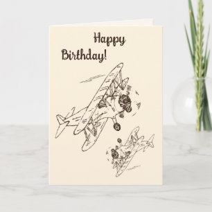 Tarjeta Bi-planos Art Deco - Feliz cumpleaños.