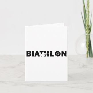 Tarjeta Biatlón Divertido Biatleta Tiro Esquiando Objetivo