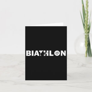Tarjeta Biatlón Divertido Biatleta Tiro Esquiando Objetivo
