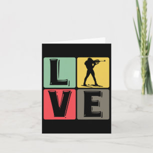 Tarjeta Biatlón Divertido Invierno Esquí Aficionados Diver