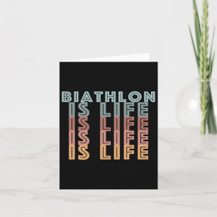 Tarjeta Biatlón Es Vida Palabras De Color Retro 
