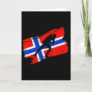 Tarjeta Biatlón Noruega Bandera Noruega Esquí de Fondo