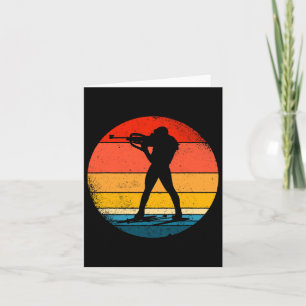 Tarjeta Biatlón Retro Diseño Biatlón de Esquí a Través de