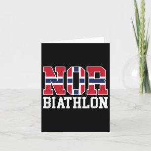 Tarjeta Biatlonista de la bandera de Noruega - Noruego Nor