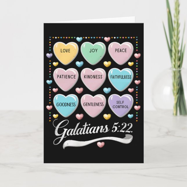 Tarjeta Bible Christian Valentine Galatians 5 22 Conversat (Anverso)