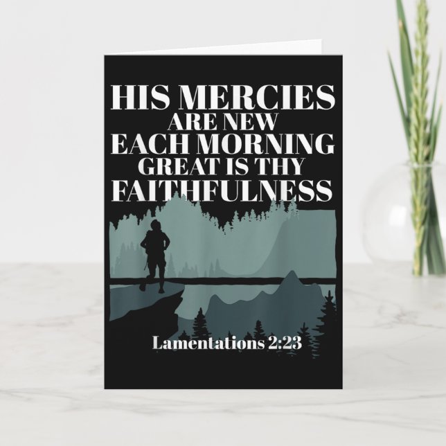 Tarjeta Bible Quote His Mercies Are New Every Morning Jesu (Anverso)