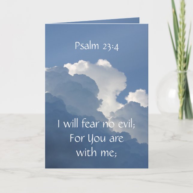 Tarjeta Bible Scripture Psalm 23:4 Fear No Evil... (Anverso)