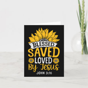 Tarjeta Biblia cristiana Verse Faith Dios Flor John 3_16 B