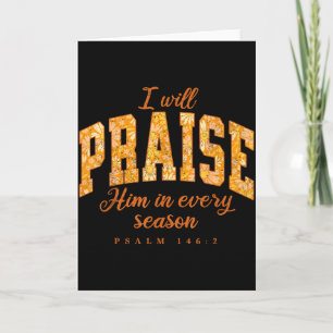 Tarjeta Biblia de Acción de Gracias Cristiana de Otoño Ala