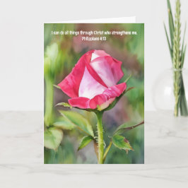 Tarjeta Biblia de arte rosa rosa versus fuerza