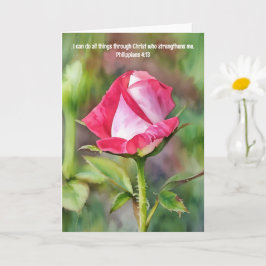 Tarjeta Biblia de arte rosa rosa versus fuerza