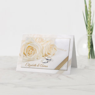 Tarjeta Biblia de bodas y rosas con nombres