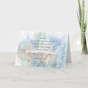 Tarjeta Biblia de inspiración motivadora Verse Matt 6:33