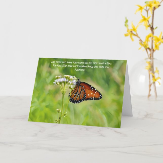 Tarjeta Biblia de mariposa y flor silvestre Verse Art Note (flor amarilla)
