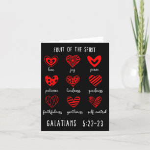 Tarjeta Biblia de San Valentín Fruta del Espíritu Versícul