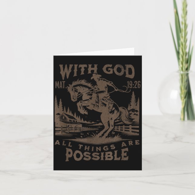 Tarjeta Biblia de vaquero versículo de la escritura occide (Anverso)