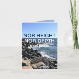 Tarjeta Biblia inspiradora frente a olas del mar Azul