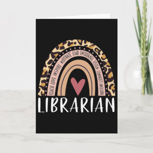 Tarjeta Bibliotecaria Arcoíris Leopardo Profesora Ck Para