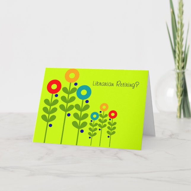 Tarjeta bibliotecaria retirada floral (Anverso)