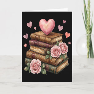 Tarjeta Bibliotecario Lector Libros San Valentín del Maest