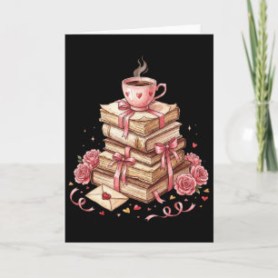 Tarjeta Bibliotecario Lector Libros San Valentín del Maest