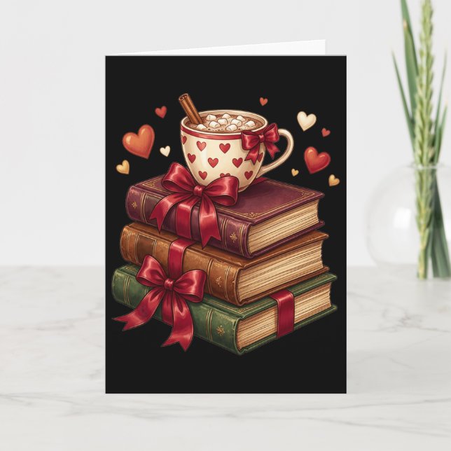 Tarjeta Bibliotecario Lector Libros San Valentín Maestro S (Anverso)