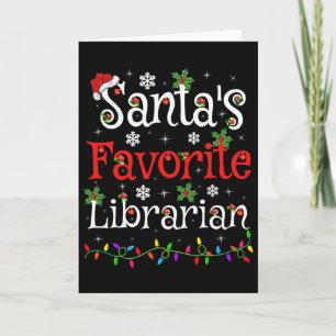 Tarjeta Bibliotecario Navidad El bibliotecario favorito de