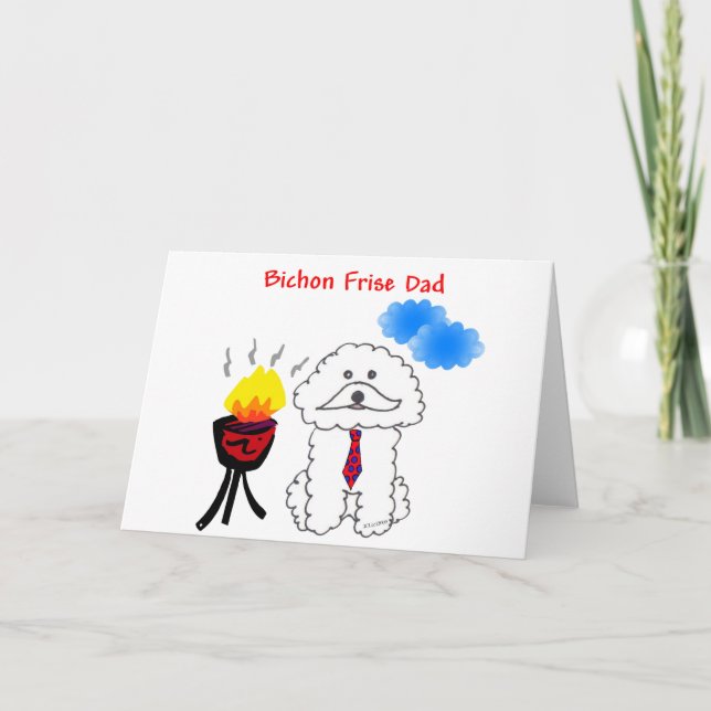 Tarjeta Bichon Frise Dad (Anverso)