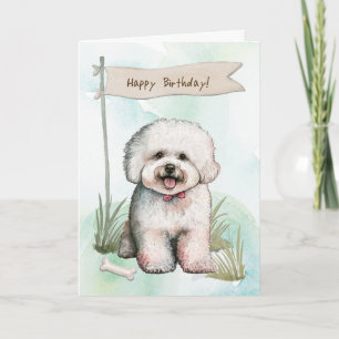 Tarjeta Bichon Frise Dog Al Aire Libre Bajo El Rótulo De C