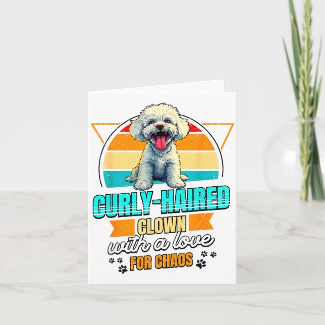Tarjeta Bichon Frise Lover Funny Bichon Frise Retro  (Anverso)