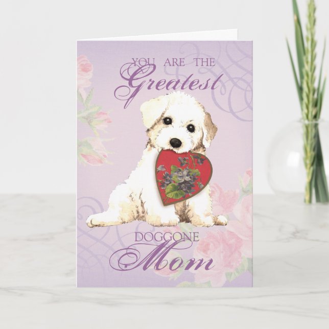 Tarjeta Bichon Heart Mom (Anverso)