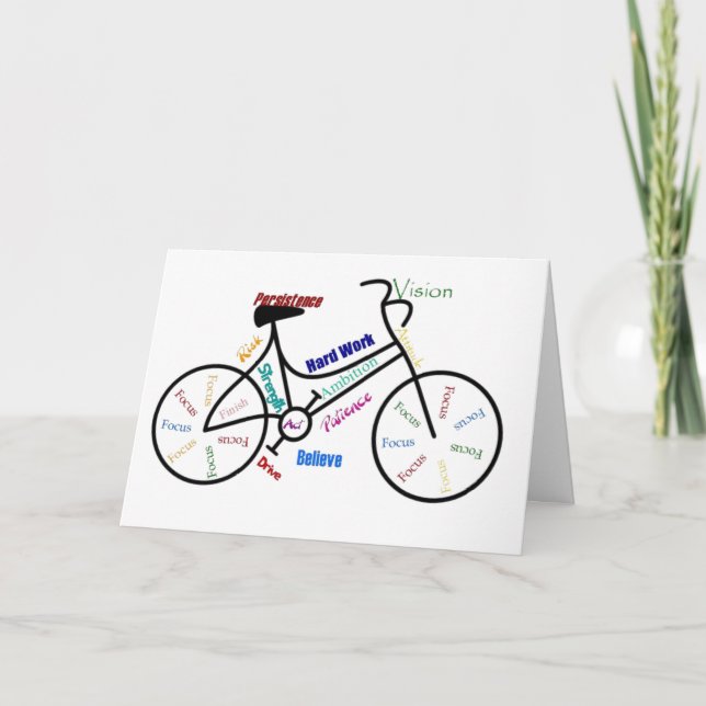 Tarjeta Bici de motivación, bicicleta, completando un (Anverso)